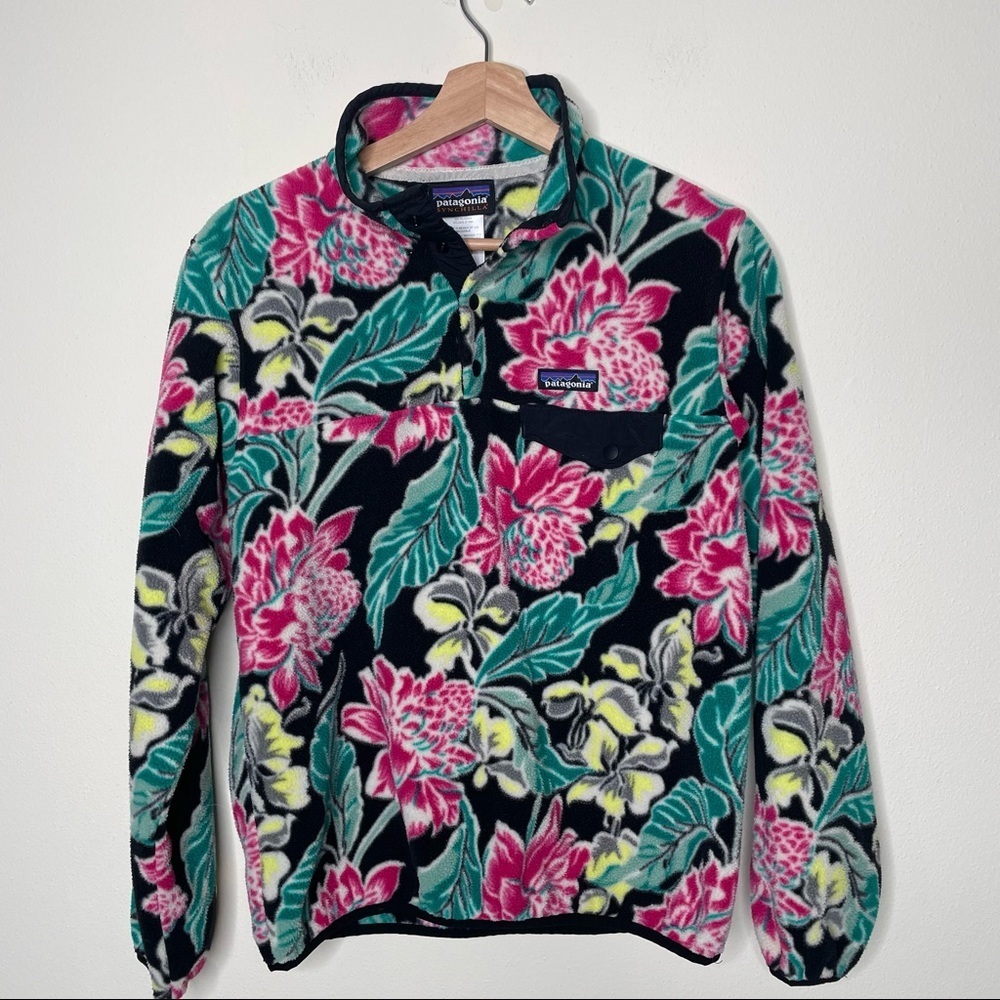 Patagonia Manoa Floral Synchilla Pullover small